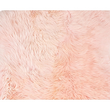Milan Shearling Sheepskin 2&#39; x 3&#39; Accent Rug in Rose. View a larger version of this product image.