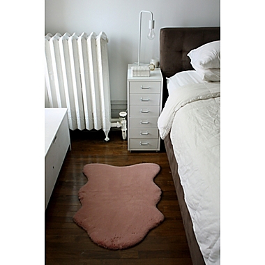 Faux Rabbit 2&#39; x 3&#39; Accent Rug in Blush. View a larger version of this product image.