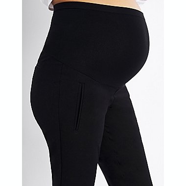 A Pea in the Pod Large Curie Twill Slim Ankle Maternity Pant in Black. View a larger version of this product image.
