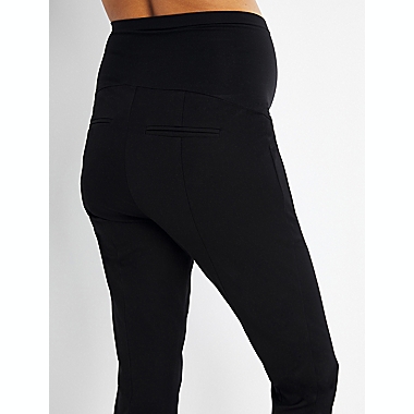 A Pea in the Pod Medium Curie Twill Slim Ankle Maternity Pant in Black. View a larger version of this product image.