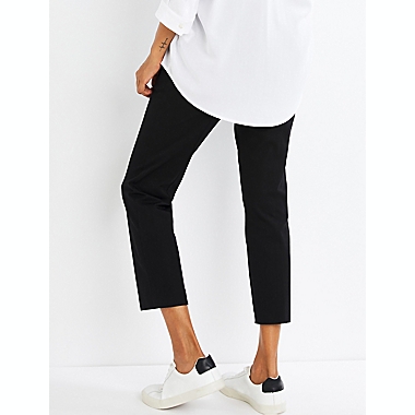 A Pea in the Pod Medium Curie Twill Slim Ankle Maternity Pant in Black. View a larger version of this product image.