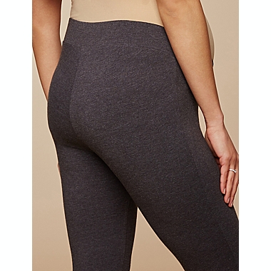 Motherhood Maternity&reg; X-Small 2-Pack BumpStart Under Belly Maternity Leggings in Black/Grey. View a larger version of this product image.