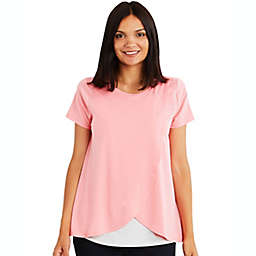 A Pea in the Pod X-Small Pull Over Open Front Nursing Tee in Coral