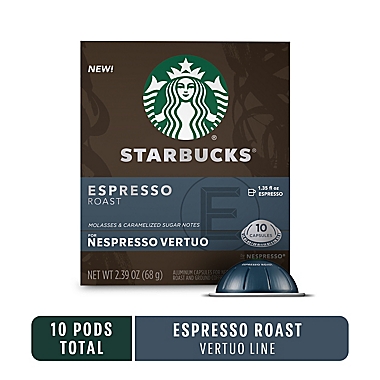 Starbucks&reg; by Nespresso&reg; Vertuo Line Espresso Roast Coffee Capsules 10-Count. View a larger version of this product image.