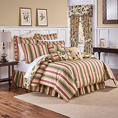 Waverly&reg; Laurel Springs Reversible King Comforter Set in Parchment. View a larger version of this product image.