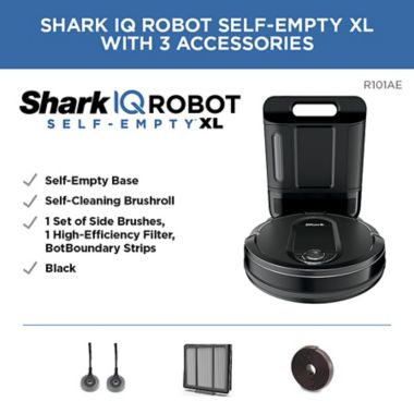 Shark IQ Robot Vacuum with XL Self Empty Base, Bagless, Self Cleaning Brushroll RV1001AE. View a larger version of this product image.