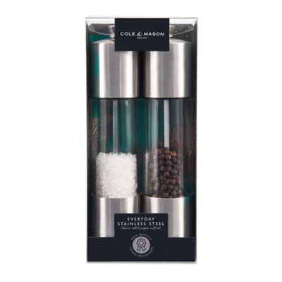 Cole &amp; Mason&reg; Acrylic Salt &amp; Pepper Mill in Stainless Steel (Set of 2)