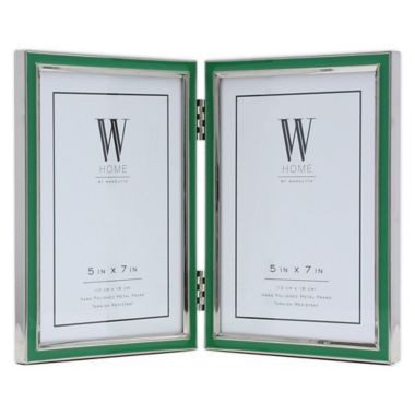 W Home&trade; 2-Photo 5-Inch x 7-Inch Enamel Picture Frame in Green. View a larger version of this product image.