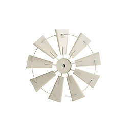 22-Inch Metal Wind Spinner Wall Decor in Vintage White