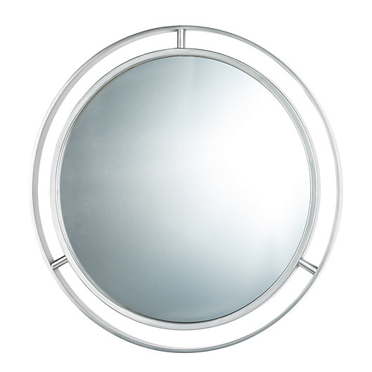 Alternate image 1 for Glitzhome® Deluxe 24.02-Inch Round Wall Mirror in Silver