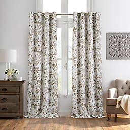 Avalon Floral 95-Inch Grommet Room Darkening Window Curtain Panel in Linen (Single)