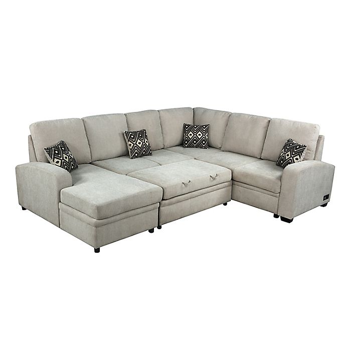 Serta Aleah Sleeper Sectional Sofa, Leather Sleeper Sectional Sofa Bed