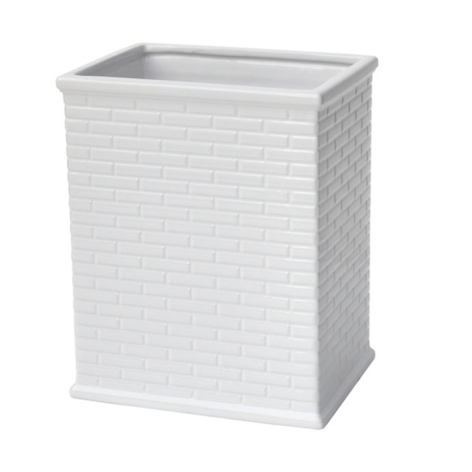 Bleeker Ceramic Wastebasket in White Bed Bath and Beyond Canada