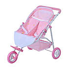 Alternate image 4 for Oliva&#39;s Little World Twinkle Stars Princess Deluxe Baby Doll Twin Stroller in Pink/White