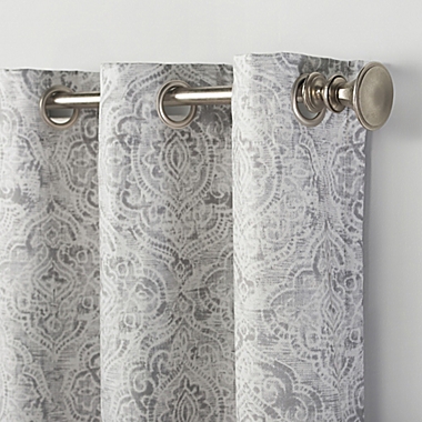 No. 918&reg; Kenji Medallion 84-Inch Draft Shield Room Darkening Curtain Panel in Grey (Single). View a larger version of this product image.