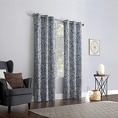 No. 918&reg; Kenji Medallion 63-Inch Draft Shield Room Darkening Curtain Panel in Navy (Single). View a larger version of this product image.