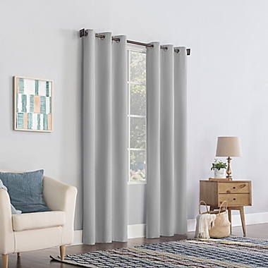 No. 918&reg; Lindstrom 84-Inch Room Darkening Grommet Window Curtain Panel in Grey (Single). View a larger version of this product image.