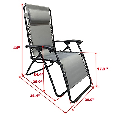 Destination Summer Zero Gravity Chair in Grey. View a larger version of this product image.