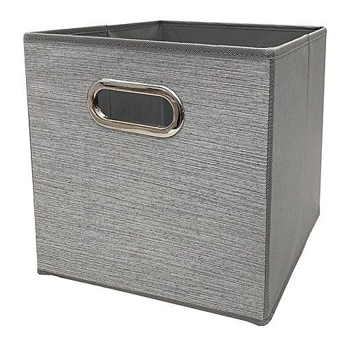Alternate image 1 for Relaxed Living Texture Grey 11-Inch Square Collapsible Storage Bin