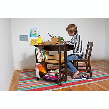 Lipper Kids Workstation Desk & Chair Set in Walnut. View a larger version of this product image.