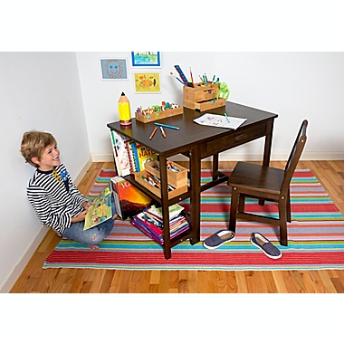 Lipper Kids Workstation Desk & Chair Set in Walnut. View a larger version of this product image.