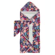 Loulou Lollipop 2-Piece Dark Field Flowers Hooded Towel and Washcloth Set