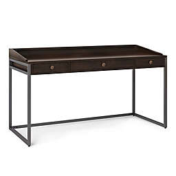 Simpli Home Ralston Solid Acacia Wood Desk in Distressed Hickory Brown