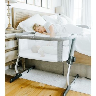 Baby Beside Dreamer Bassinet & Bedside Sleeper in Charcoal Tweed | buybuy BABY
