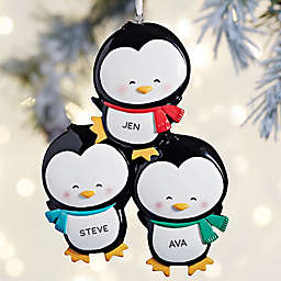 Penguin Family 5.5-Inch 3-Penguin Christmas Ornament in White