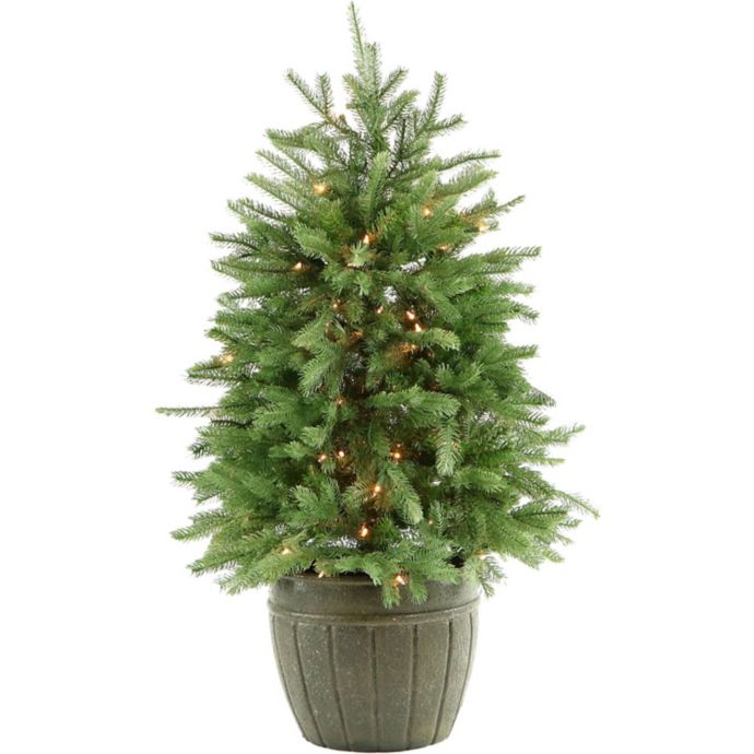 Fraser Hill Farm 4-Foot Pre-Lit Potted Artificial Christmas Tree with