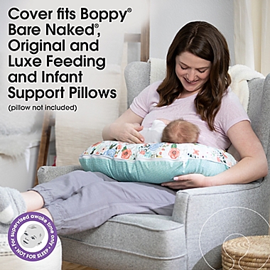 Boppy&reg; Premium Nursing Pillow Cover in Mint Floral. View a larger version of this product image.