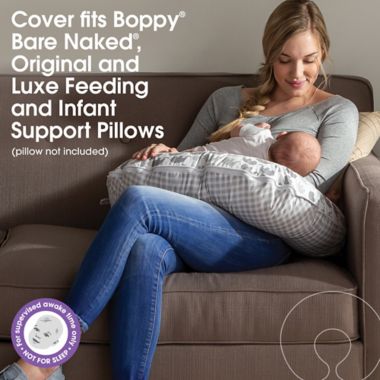 Boppy&reg; Premium Nursing Pillow Cover in Grey Elephant Plaid. View a larger version of this product image.