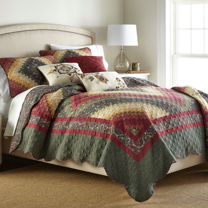 Donna Sharp Spice Postage Stamp Quilt In Red Bed Bath Beyond