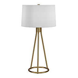 Nova Tapered Metal Table Lamp with Drum Shade in Brass/White