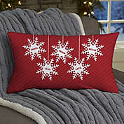 Snowflake Family Christmas Rectangular Lumbar Throw Pillow