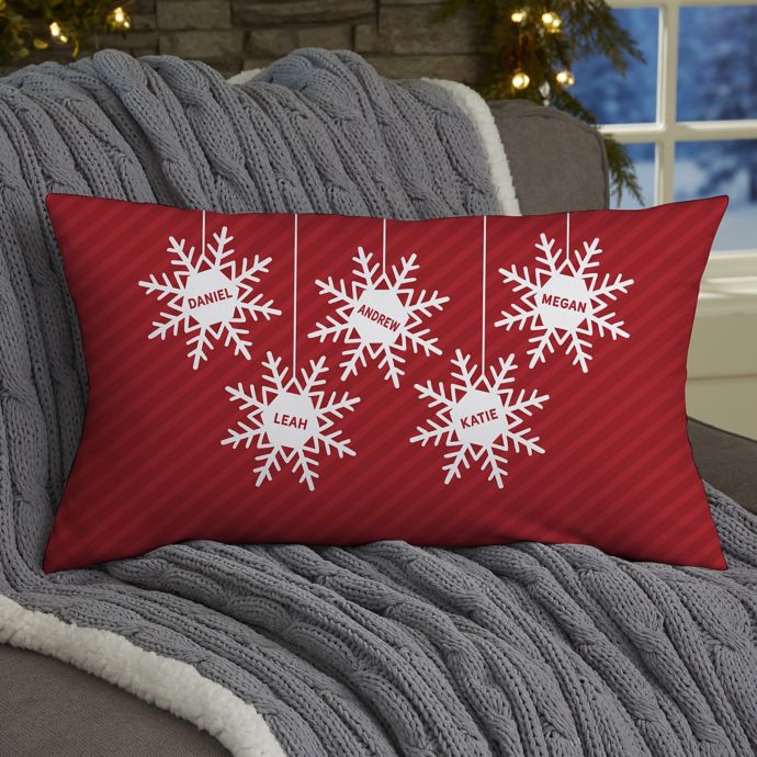 Snowflake Family Christmas Velvet Rectangular Lumbar Throw