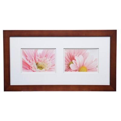 Gallery Solutions 2-Photo Double Matted Picture Frame in Walnut