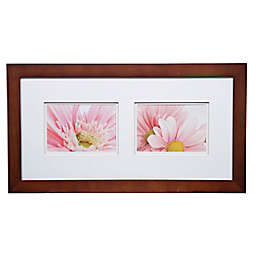 Gallery Solutions 2-Photo Double Matted Picture Frame in Walnut
