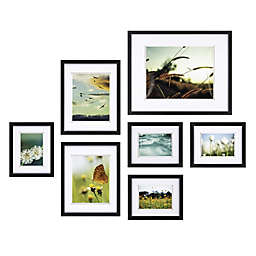 Gallery Perfect 7-Piece Matted Wall Picture Frame Set in Black