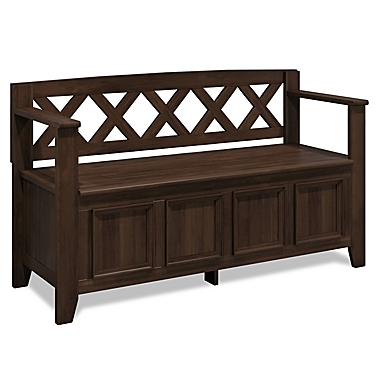 Simpli Home Amherst Solid Wood Entryway, Outdoor Wooden Storage Bench Canada