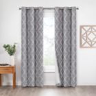 Alternate image 0 for Eclipse Leland Ogee 84-Inch Grommet 100% Blackout Window Curtain Panels in Grey (Set of 2)