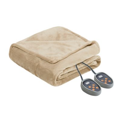 Beautyrest Microlight-to-Berber Reversible King Heated Blanket in Vanilla