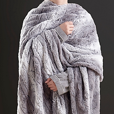 Beautyrest&reg; Zuri Heated 70-Inch x 50-Inch Throw Blanket in Grey. View a larger version of this product image.