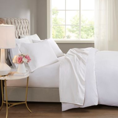Beautyrest&reg; 600-Thread-Count 4-Piece Cooling Cotton Blend King Sheet Set in White. View a larger version of this product image.