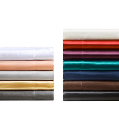 Madison Park® Essentials 6-Piece Wrinkle Free Satin Queen Sheet Set in Black