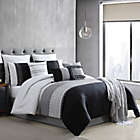 Alternate image 1 for Hilden 10-Piece Queen Comforter Set in Black/Grey