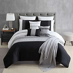 Hilden 10-Piece Queen Comforter Set in Black/Grey