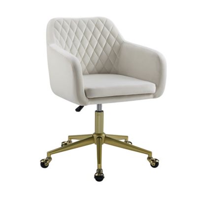 Pellington Quilted Office Chair in Off-White