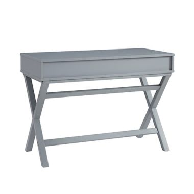 Nelle 2-Drawer Desk in Grey. View a larger version of this product image.
