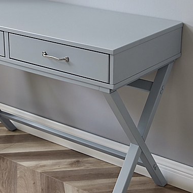 Nelle 2-Drawer Desk in Grey. View a larger version of this product image.
